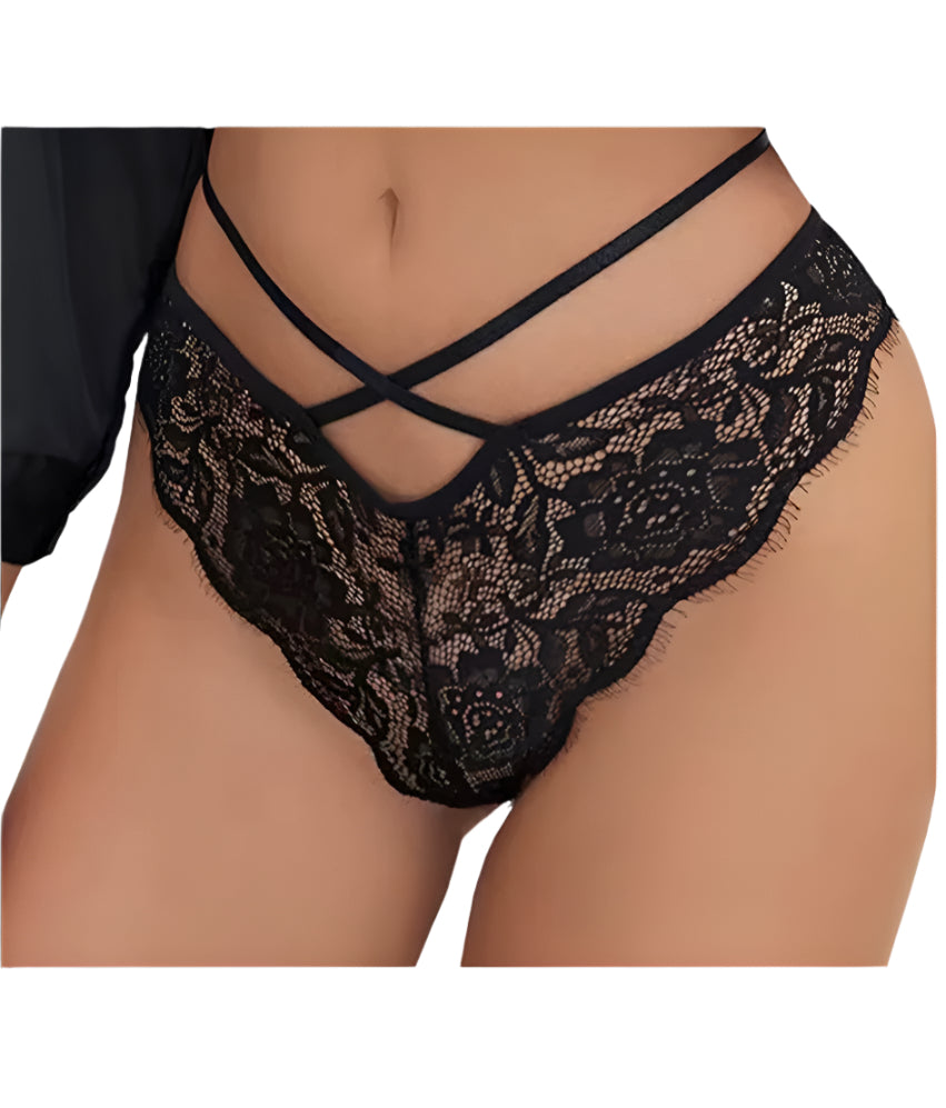 THe Lace Waist Striped Tangas No show Bikini Thongs