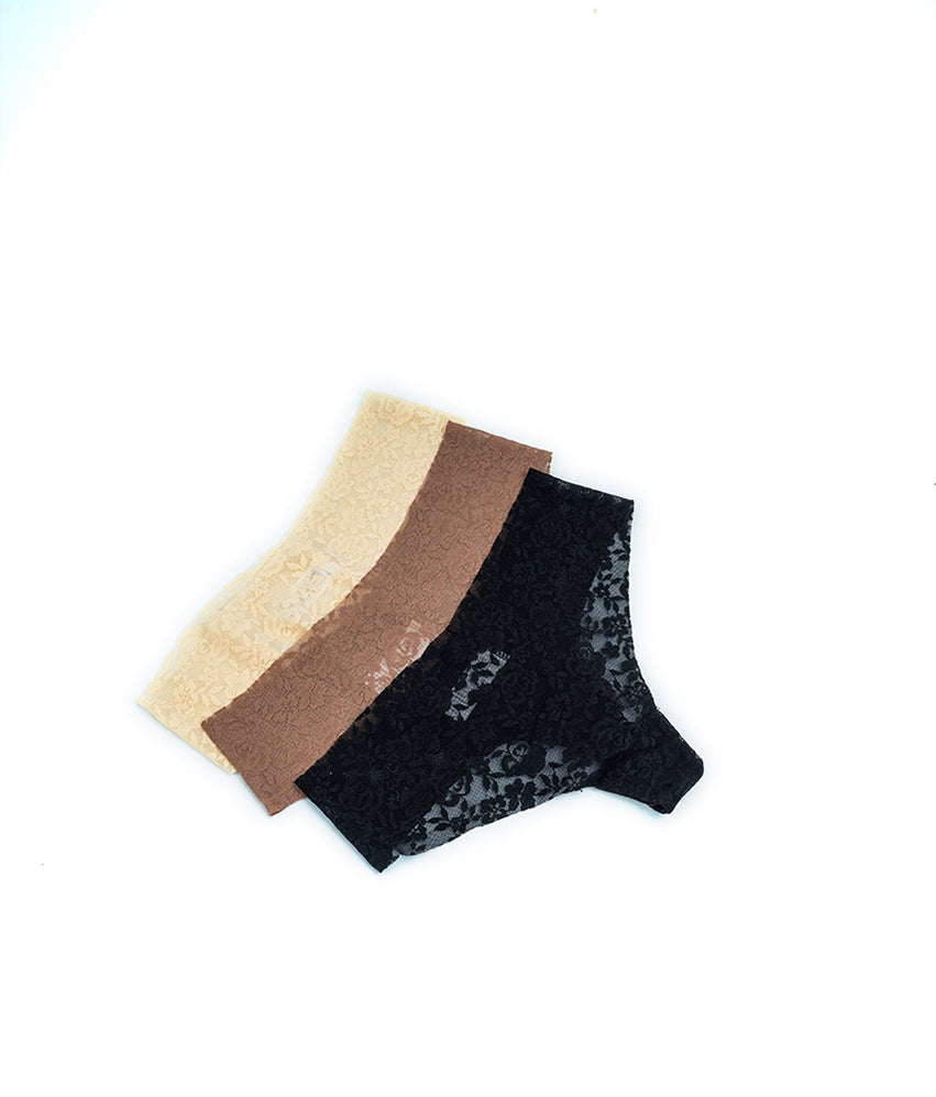 The Floral Sexy Lace Thong 3 Packs