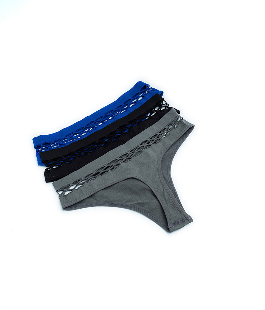 Stylish Cut-Out Design Thongs 3 Packs