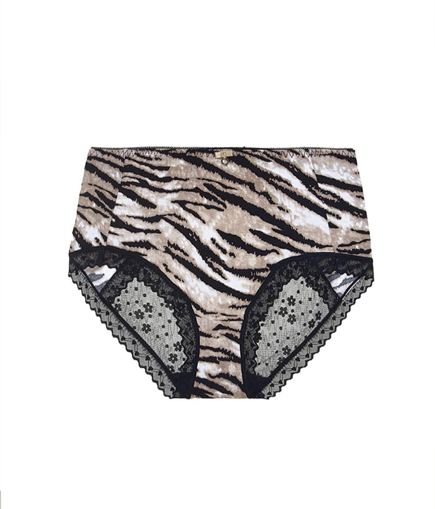 L'imprimé zèbre doré en dentelle