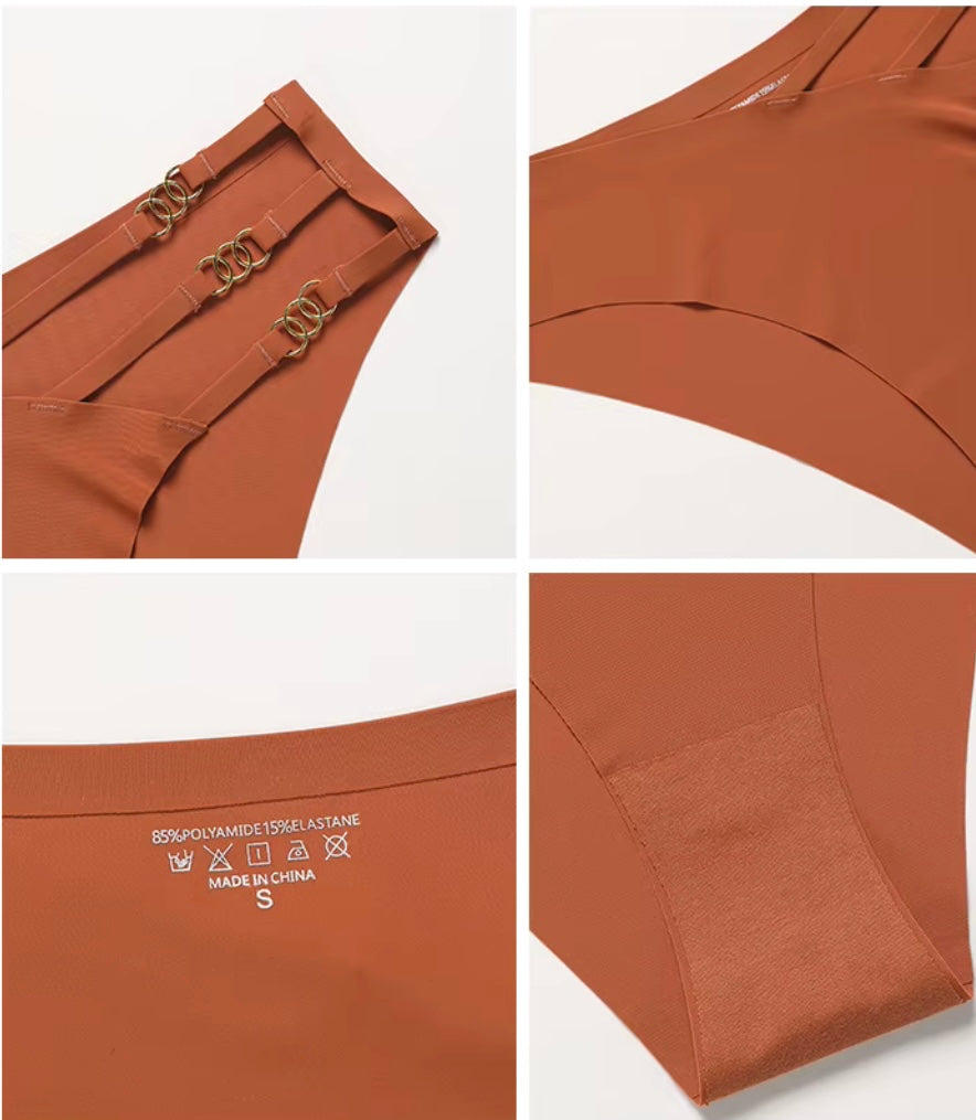 Lot de 3 sous-vêtements sans coutures à taille basse ajourés