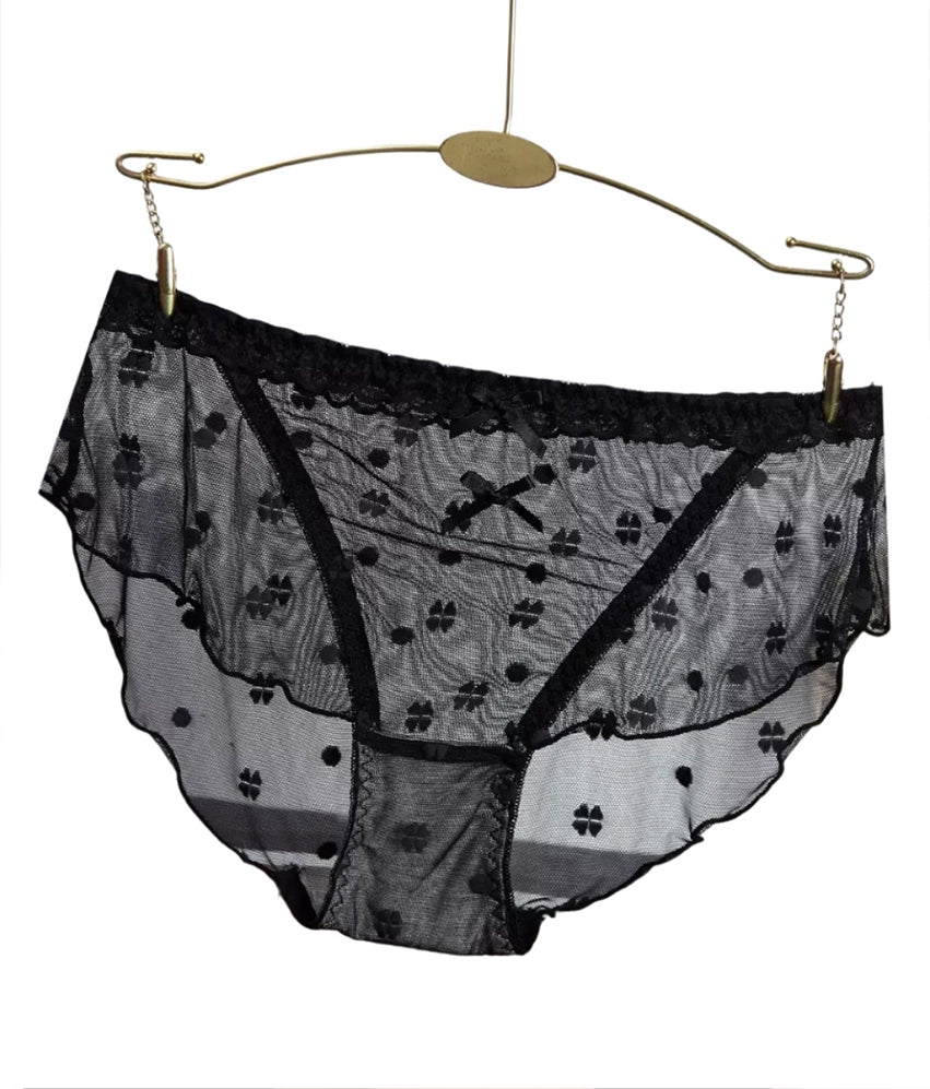 Culotte sexy en dentelle à volants et pois mignons