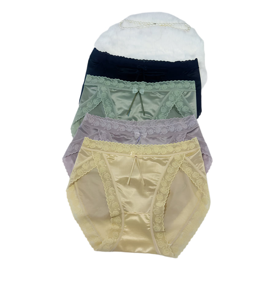Sexy Mid-Waist Lace Briefs Breathable Elastic Style Ladies' Panties