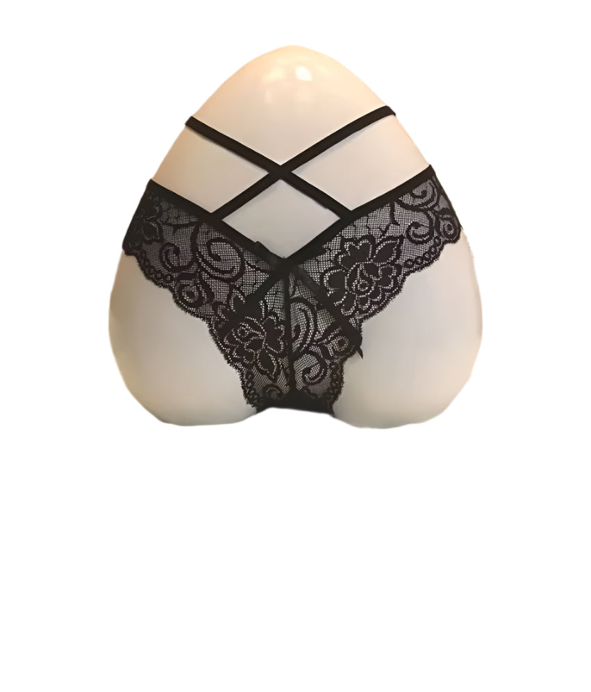 THe Lace Waist Striped Tangas No show Bikini Thongs