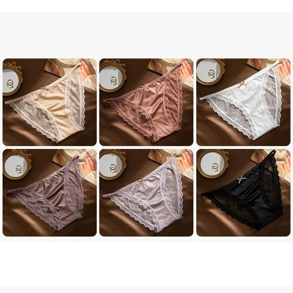 Sexy Breathable Women Panties Ice Silk Lace Knickers