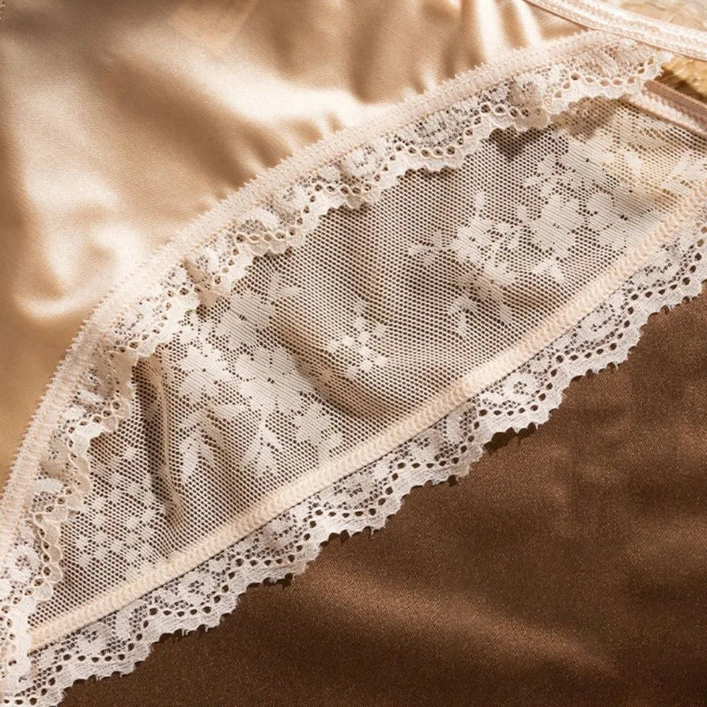 Sexy Breathable Women Panties Ice Silk Lace Knickers