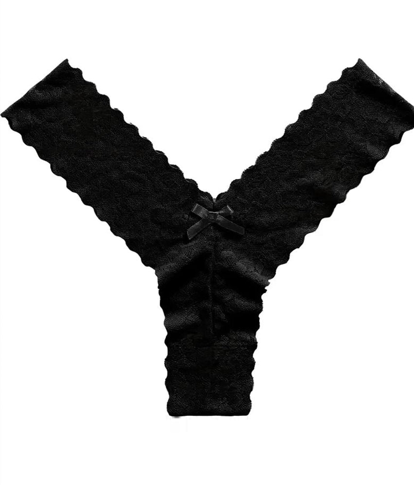 Stylish Lace Leopard Thong 3 Packs