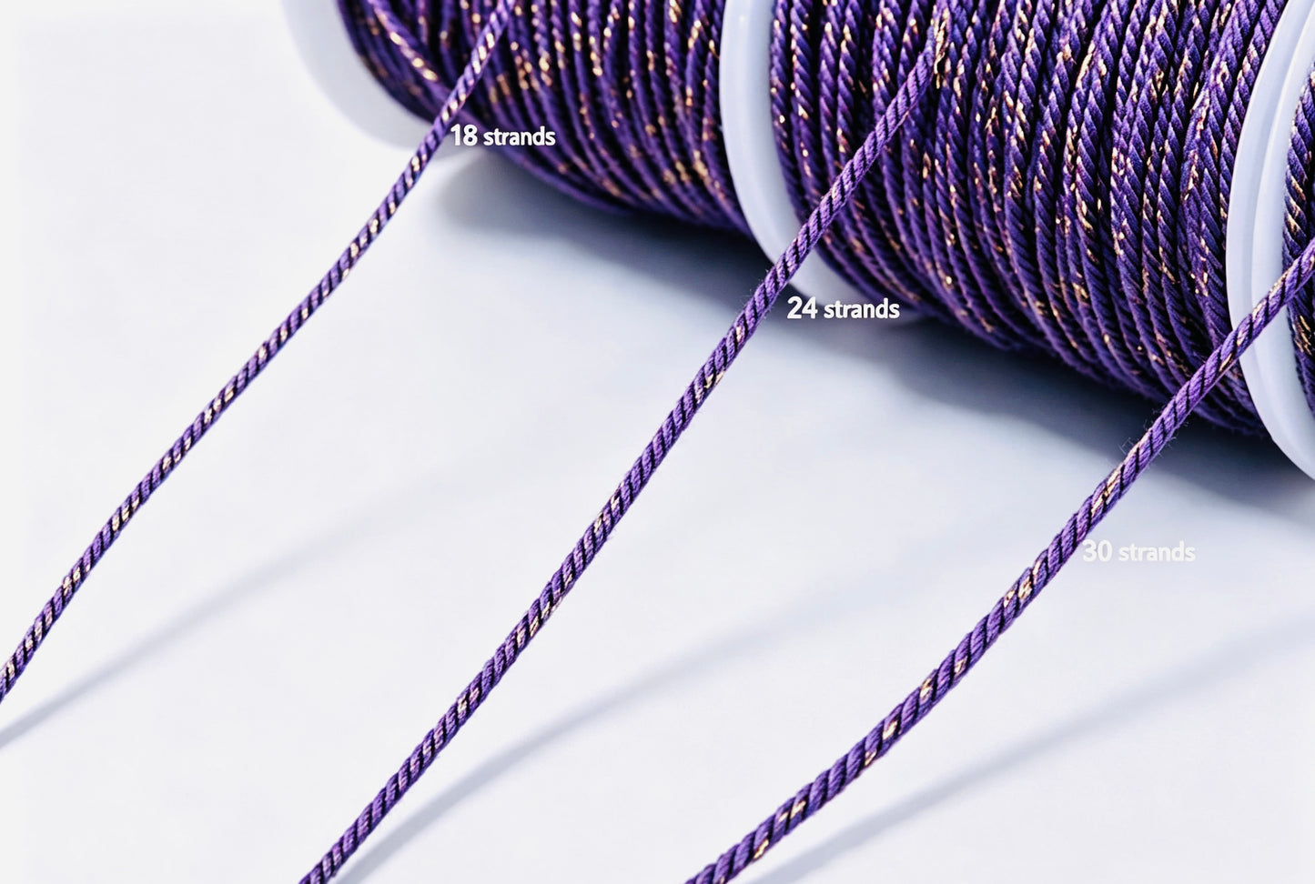 Purple Gold Tibetan Hand-Twisted Cotton Cord
