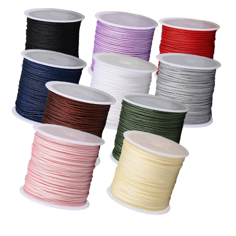 Large Spool Jade Braiding Cord - 0.8mm Waxed Nylon Thread
