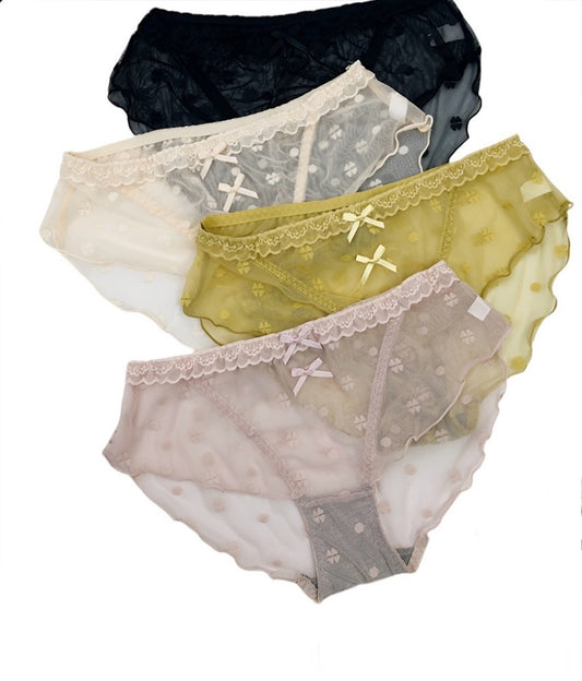 Culotte sexy en dentelle à volants et pois mignons 