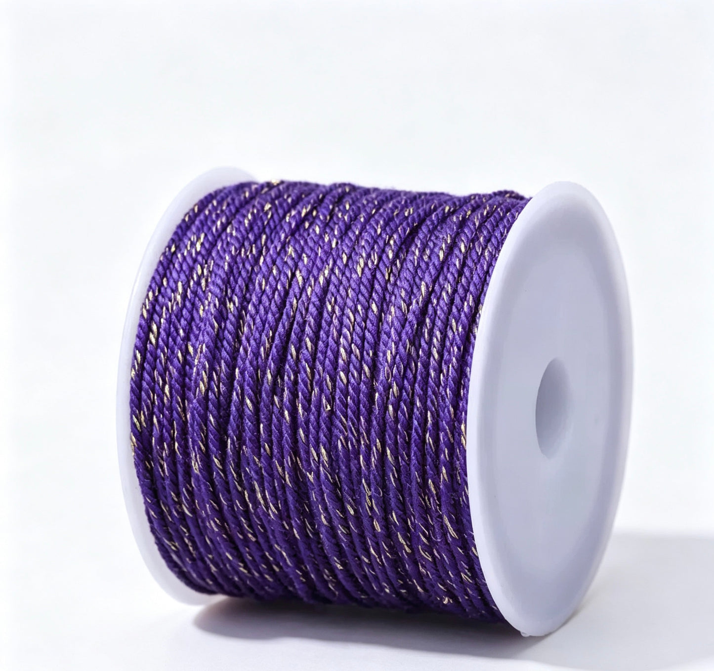 Purple Gold Tibetan Hand-Twisted Cotton Cord