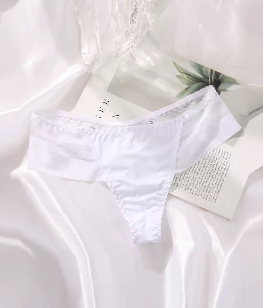 Culotte sexy en dentelle sans coutures et maille creuse unie