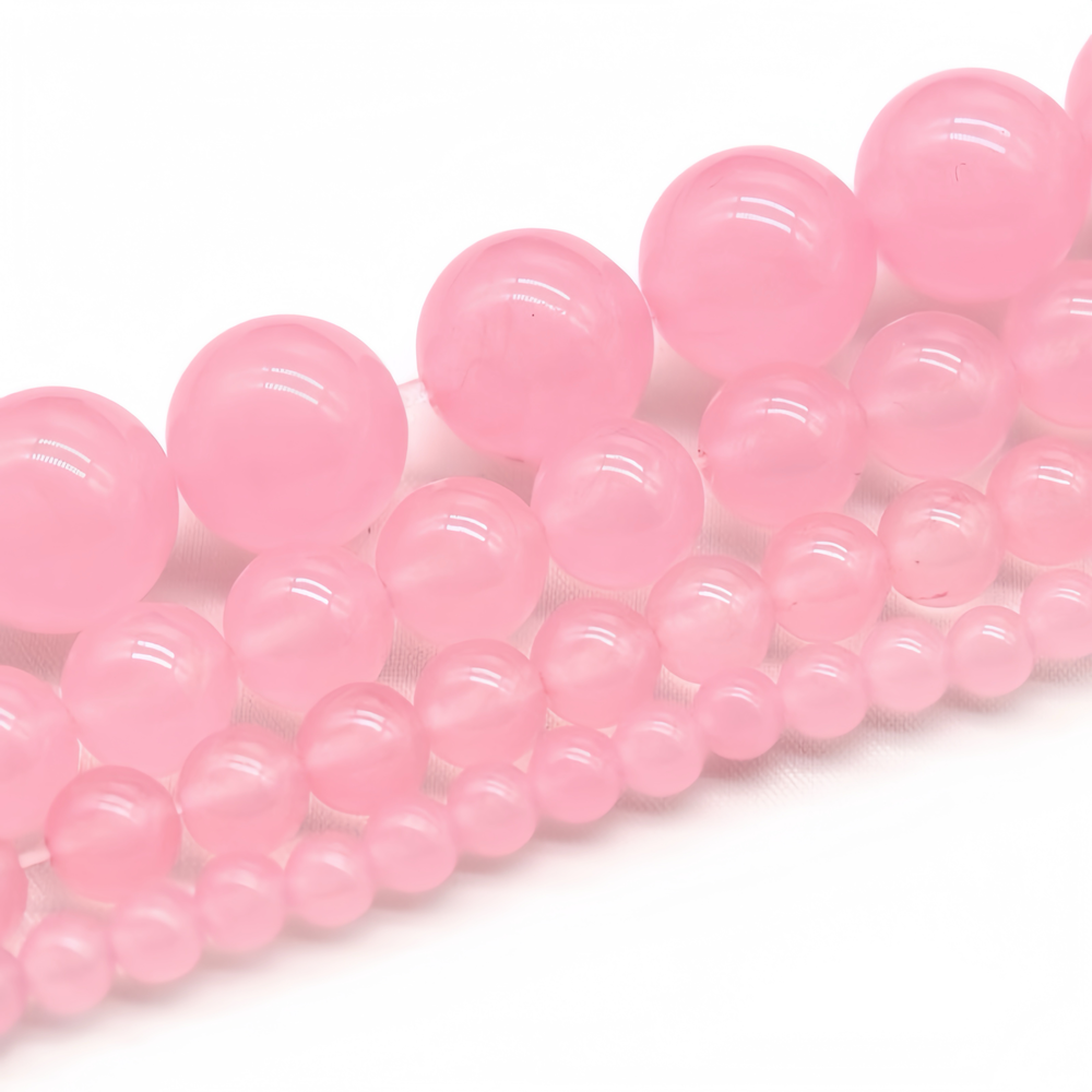 Natural Rose Quartz Beads – Round Gemstone Strand
