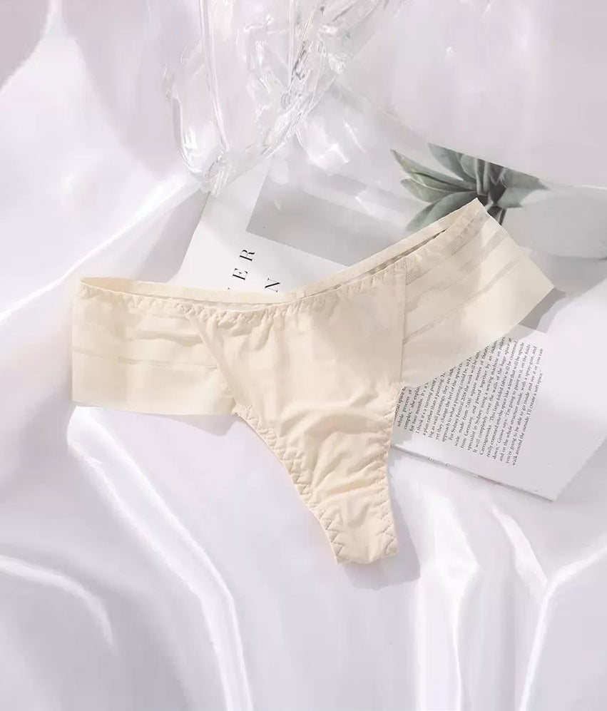 Culotte sexy en dentelle sans coutures et maille creuse unie