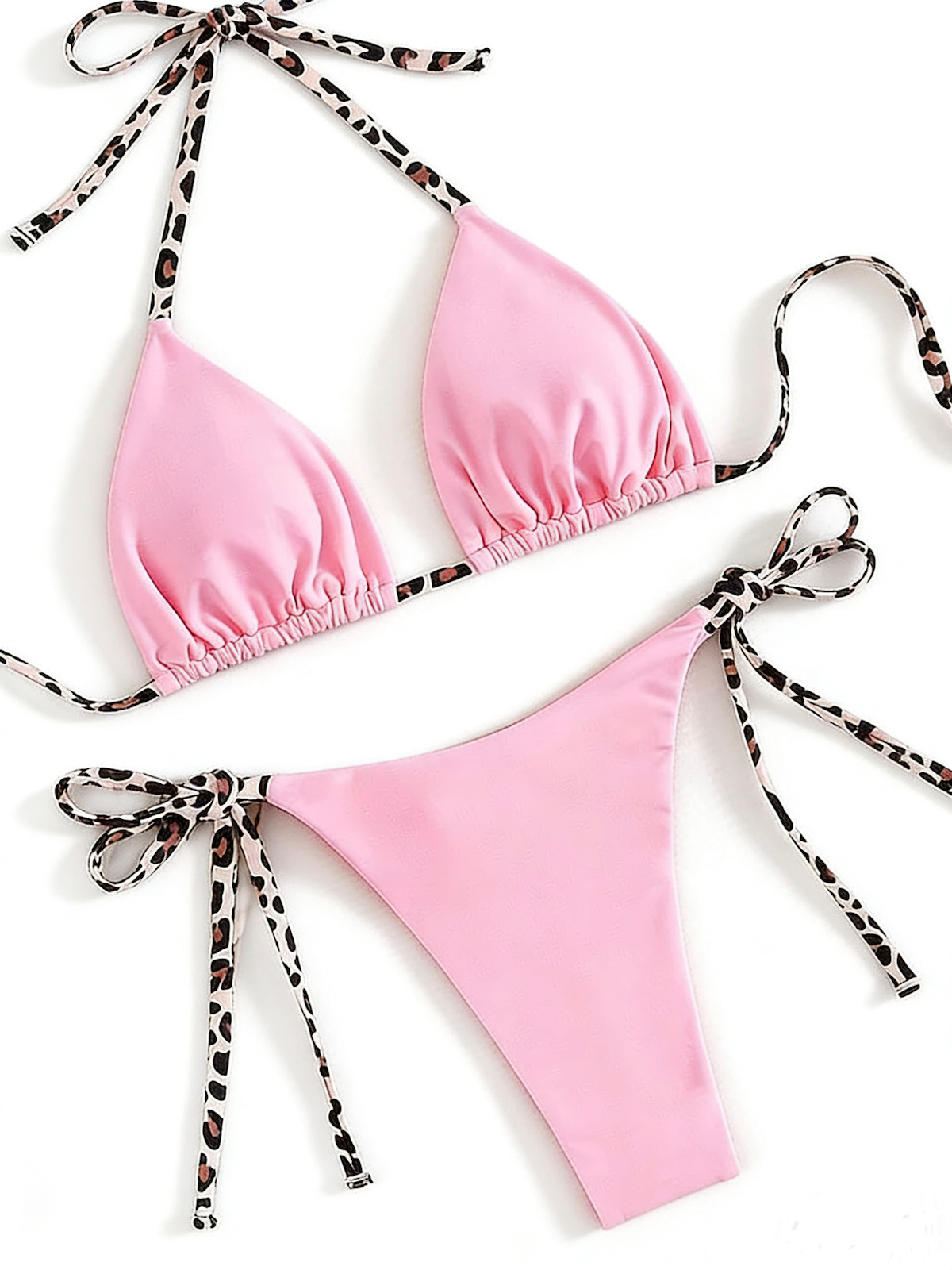 Leopard Strap Triangle Bikini