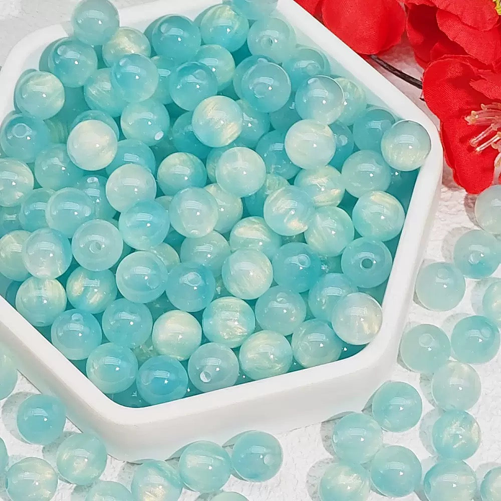 Round Simulated Cat Eye Resin Beads
