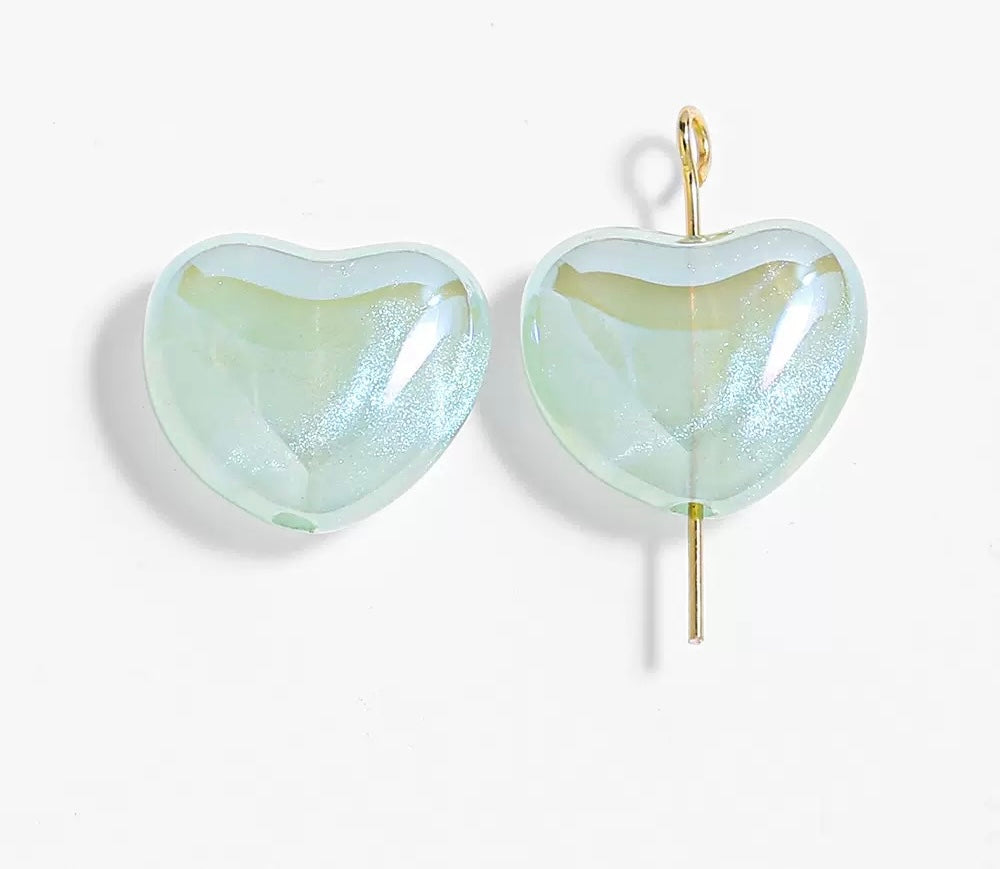 Heart Beads 16mm  - 2 Pack