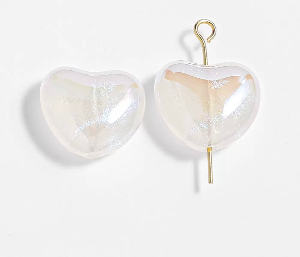Heart Beads 16mm  - 2 Pack