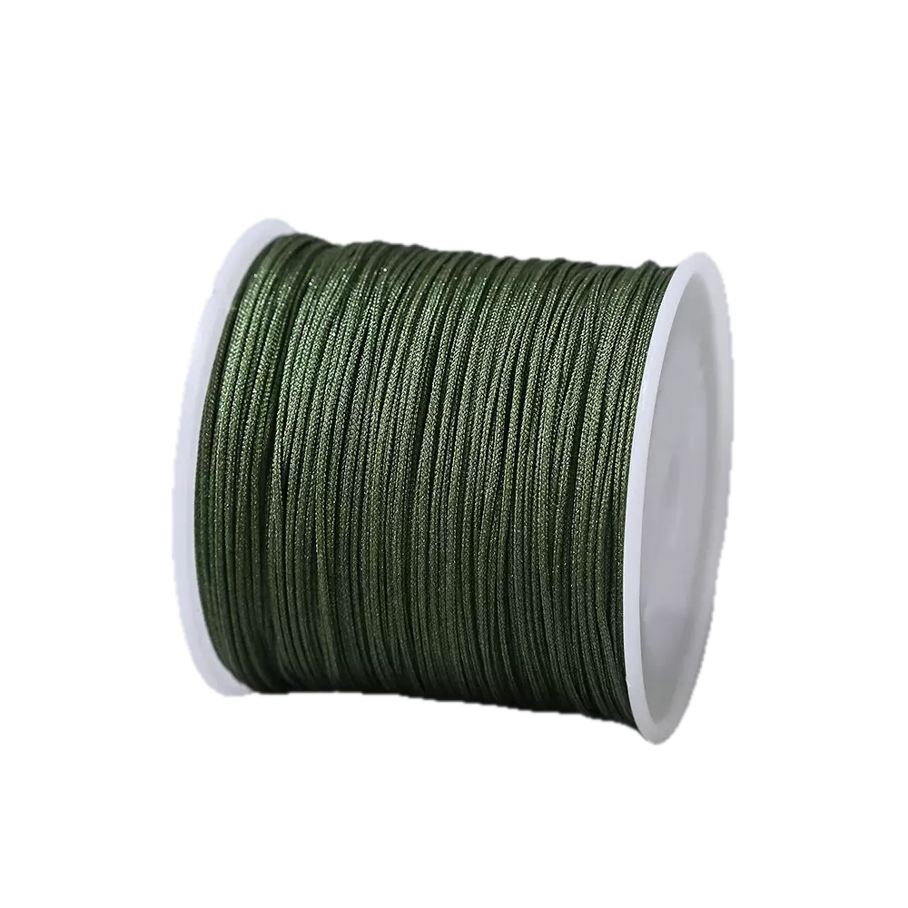 Large Spool Jade Braiding Cord - 0.8mm Waxed Nylon Thread