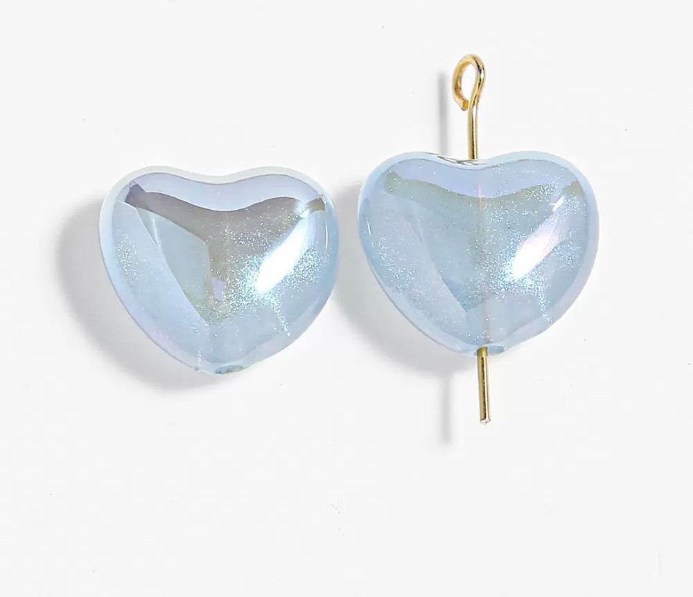 Heart Beads 16mm  - 2 Pack