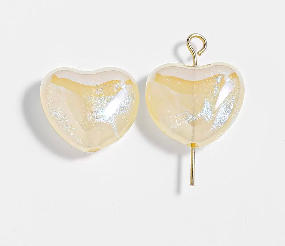 Heart Beads 16mm  - 2 Pack