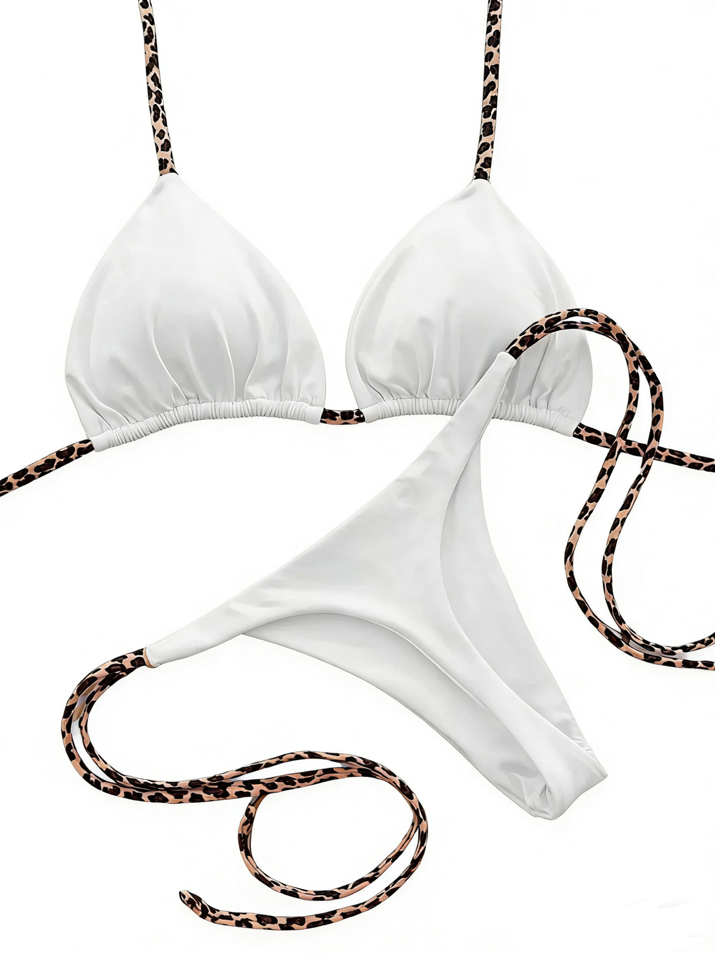 Leopard Strap Triangle Bikini