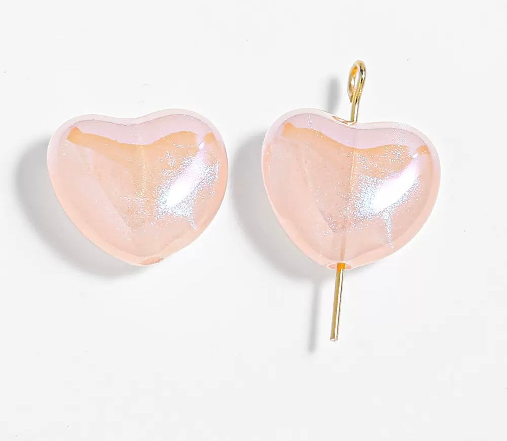 Heart Beads 16mm  - 2 Pack