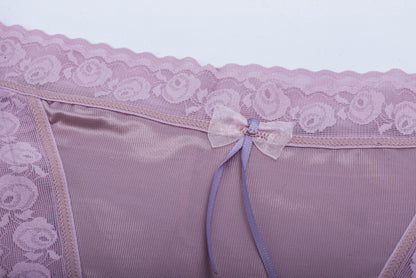 Sexy Mid-Waist Lace Briefs Breathable Elastic  Style Ladies' Panties