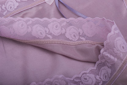 Sexy Mid-Waist Lace Briefs Breathable Elastic  Style Ladies' Panties 4 Packs