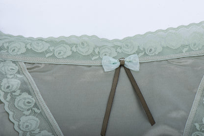 Sexy Mid-Waist Lace Briefs Breathable Elastic  Style Ladies' Panties 4 Packs