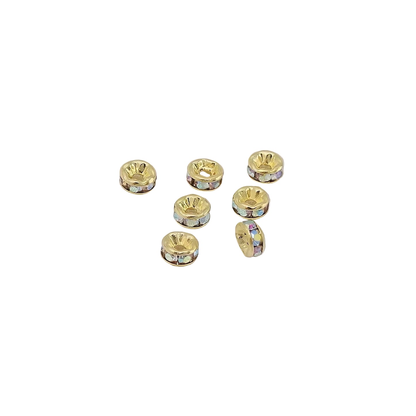 Gold AB Rhinestone Wavy Rondelle