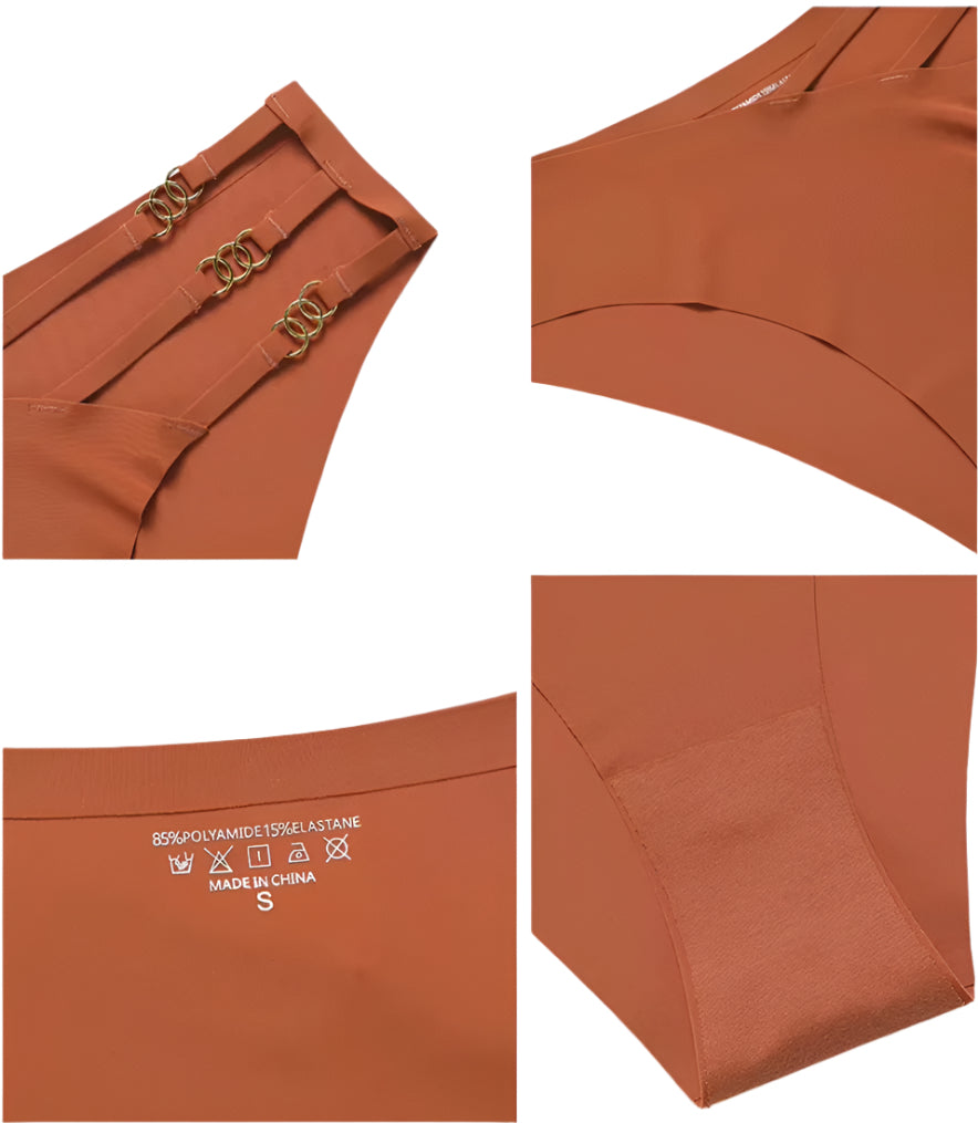 Lot de 3 culottes de bikini ajourées sans coutures taille basse pour femme