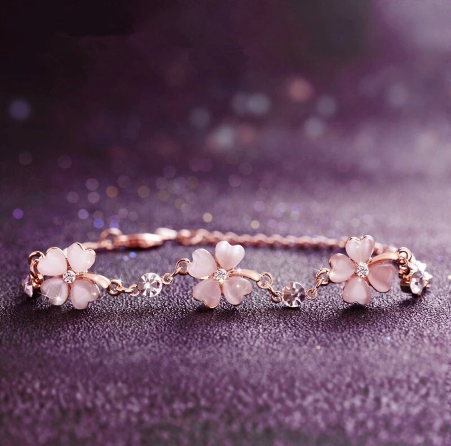 Rose Gold Plated Clover Bracelet