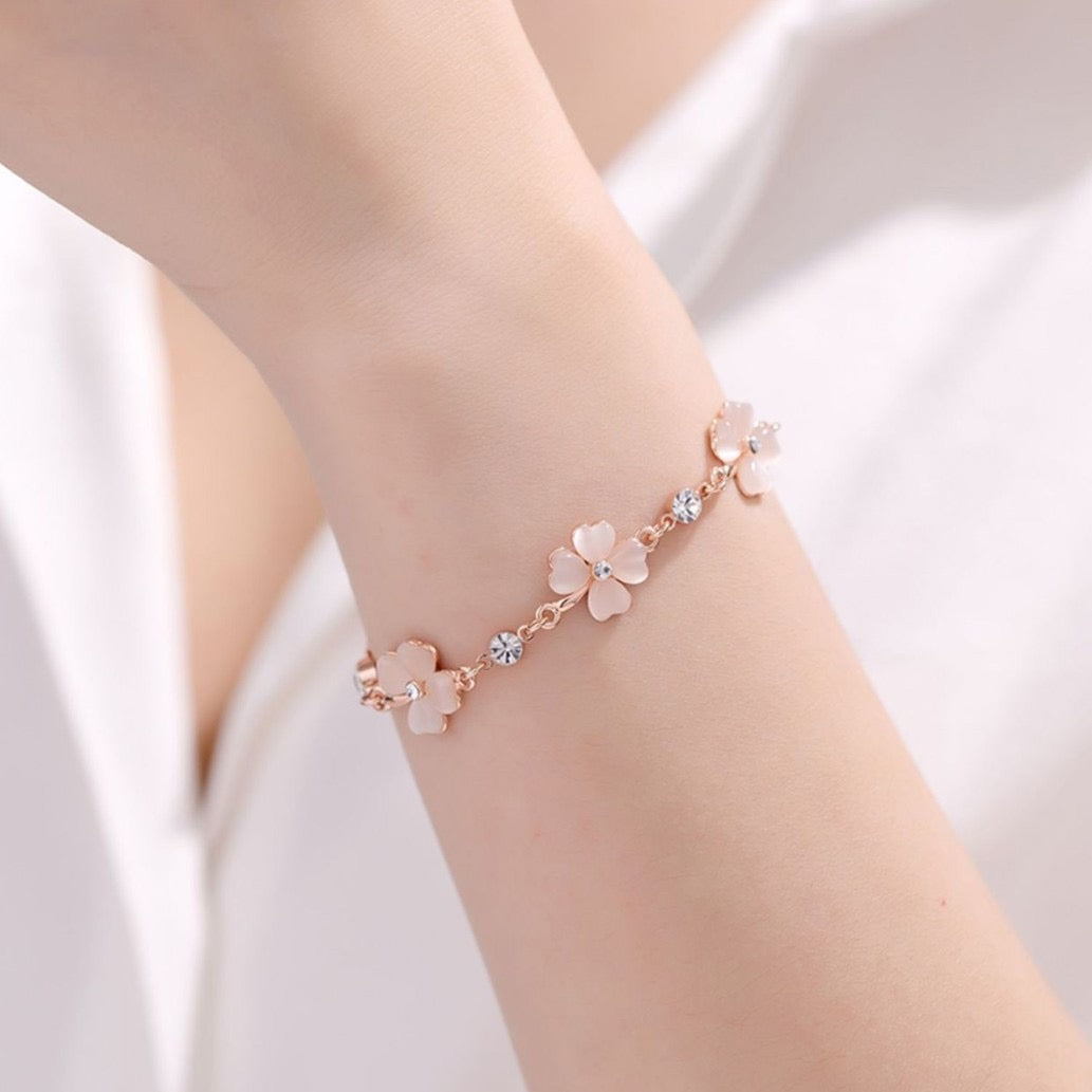 Rose Gold Plated Clover Bracelet