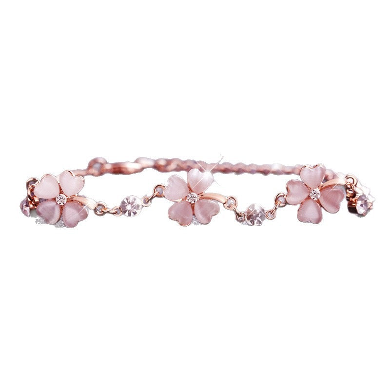Rose Gold Plated Clover Bracelet
