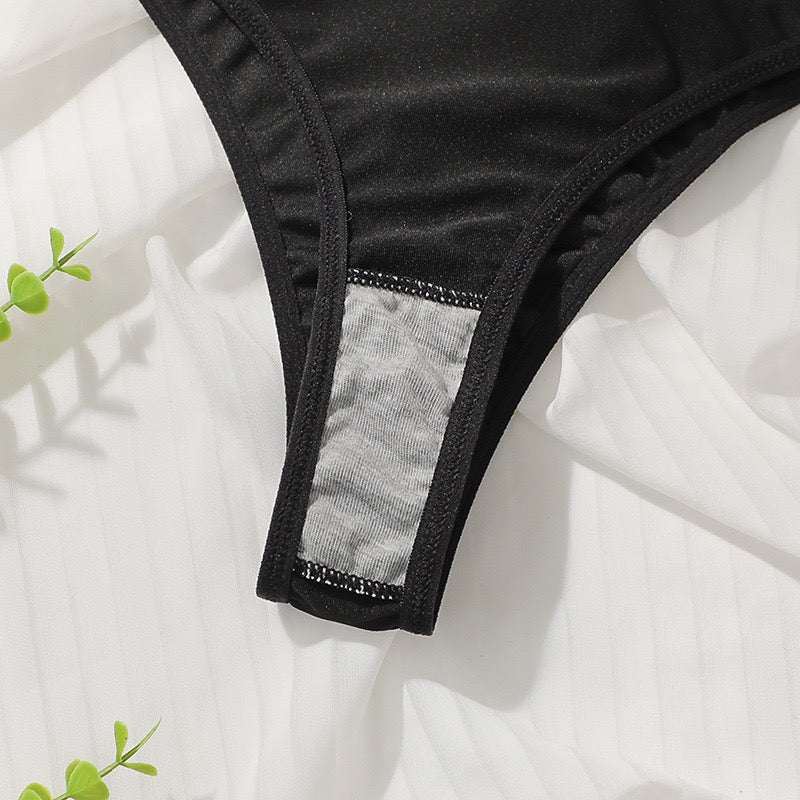 Black Plus Size Bra Set with Underwire