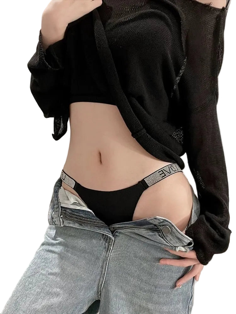 Sparkling 'LOVE' Thong Knickers