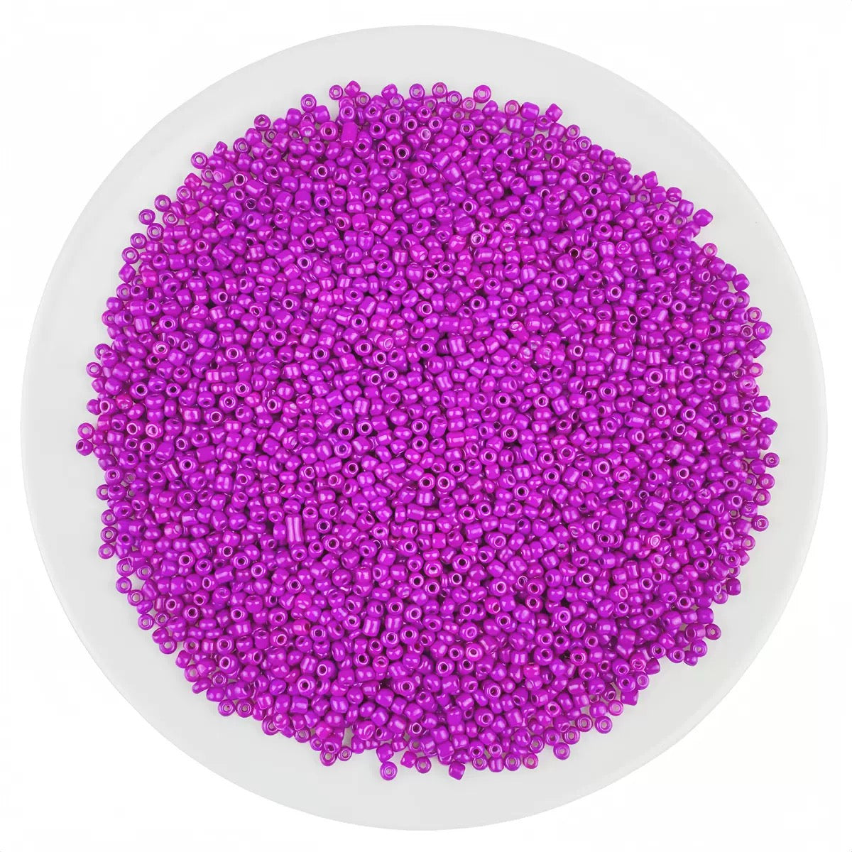Round Solid Enamel Glass Seed Beads - 2mm Matte Solid