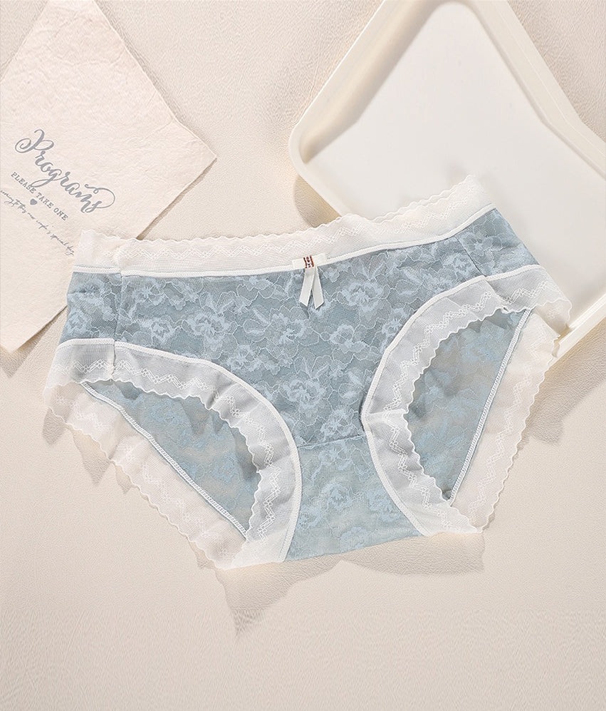 Lot de 4 culottes taille mi-haute sans coutures en dentelle sexy