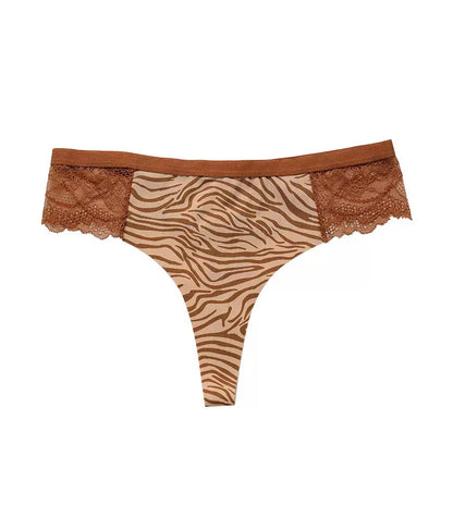 Leopard - Print & Lace Thong