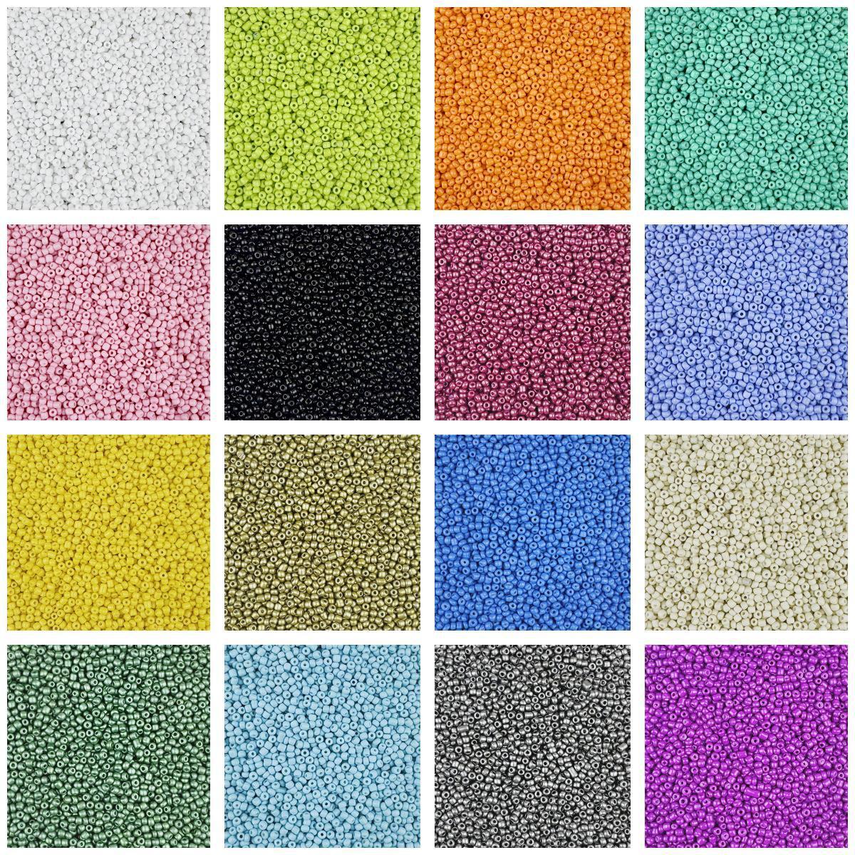 Round Solid Enamel Glass Seed Beads - 2mm Matte Solid