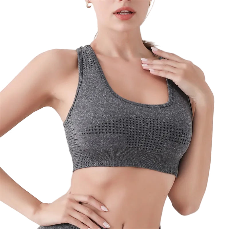Wireless High Stretch Push-Up Sport Bra