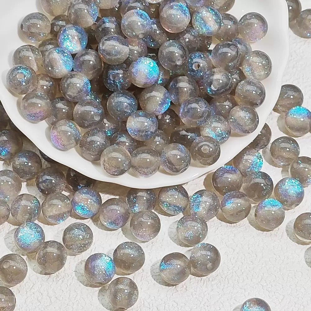 Round Simulated Cat Eye Resin Beads