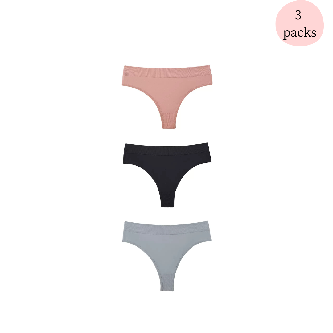 Seamless High Waist Thong 3packs