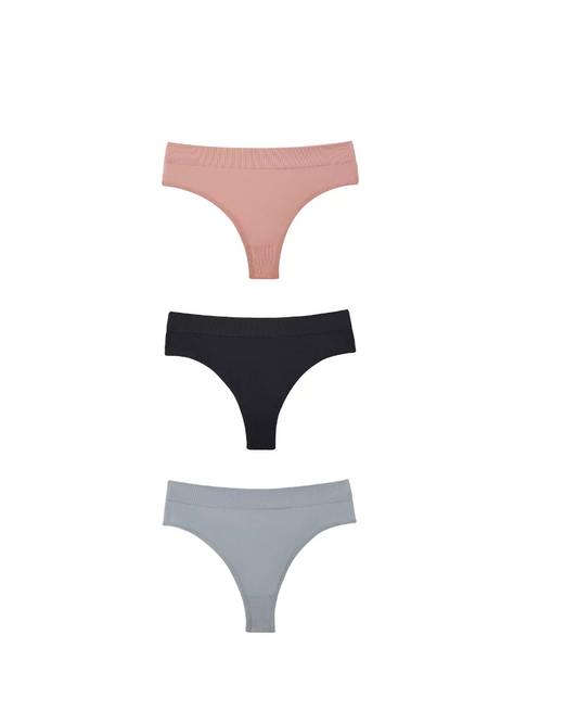 Seamless High Waist Thong 3-Pack