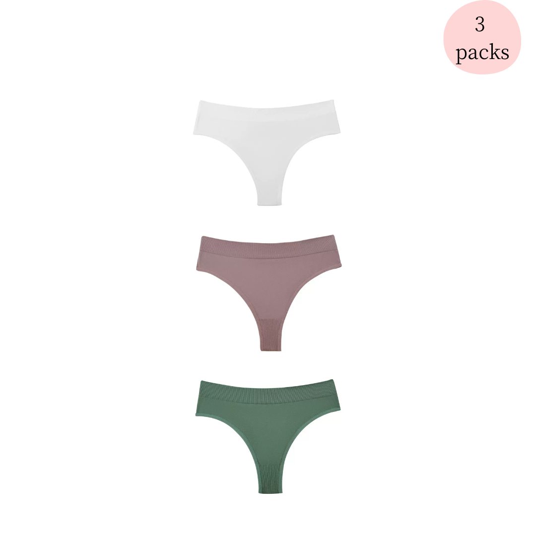 Seamless High Waist Thong 3packs